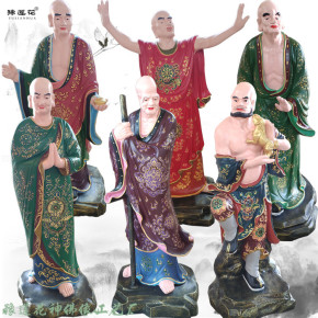 十八罗汉塑像图片威武庄严造型各异十八罗汉佛像佛教护法菩萨罗汉佛像