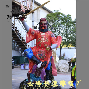 钟馗传说 红衣捉鬼天师塑像 张天师神像 小鬼 文武二判官佛像供奉