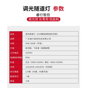 市政工程优选 睿行智控 LED隧道灯 散热性好/低光衰高光效